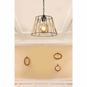 Φωτιστικό οροφής μονόφωτο PWL-1114 pakoworld Ε27 μαύρο-μπεζ 30x20εκ-147-000056