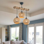 Φωτιστικό οροφής τρίφωτο Fiona pakoworld Ε27 κρεμ-φυσικό 50x20x63εκ-147-000066