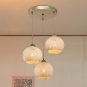 Φωτιστικό οροφής τρίφωτο PWL-1121 pakoworld Ε27 κρεμ-χρυσό Φ40x75εκ-147-000067