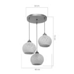 Φωτιστικό οροφής τρίφωτο PWL-1121 pakoworld Ε27 κρεμ-χρυσό Φ40x75εκ-147-000067