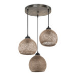 Φωτιστικό οροφής τρίφωτο PWL-1121 pakoworld Ε27 καφέ Φ40x75εκ-147-000068