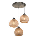 Φωτιστικό οροφής τρίφωτο PWL-1121 pakoworld Ε27 καφέ Φ40x75εκ-147-000068