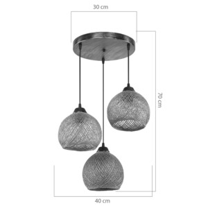 Φωτιστικό οροφής τρίφωτο PWL-1121 pakoworld Ε27 καφέ Φ40x75εκ-147-000068