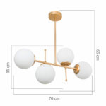 Φωτιστικό οροφής τετράφωτο PWL-1128 pakoworld Ε27 χρυσό 70x20x35εκ-147-000078