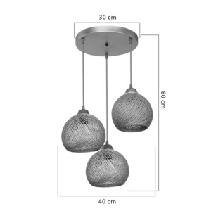Φωτιστικό οροφής τρίφωτο PWL-1121 pakoworld Ε27 μπεζ-χρυσό Φ40x80εκ-147-000109