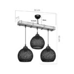 Φωτιστικό οροφής τρίφωτο Fiona pakoworld Ε27 καρυδί-μπεζ 50x20x63εκ-147-000111