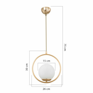 Φωτιστικό οροφής μονόφωτο PWL-1193 pakoworld Ε27 χρυσό Φ26x30εκ-147-000115