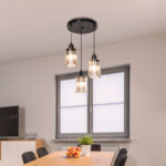 Φωτιστικό οροφής τρίφωτο PWL-1195 pakoworld Ε27 μαύρο-amber Φ30x80εκ-147-000121