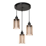 Φωτιστικό οροφής τρίφωτο PWL-1195 pakoworld Ε27 μαύρο-amber Φ30x80εκ-147-000121