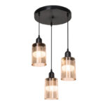 Φωτιστικό οροφής τρίφωτο PWL-1195 pakoworld Ε27 μαύρο-amber Φ30x80εκ-147-000121