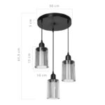 Φωτιστικό οροφής τρίφωτο PWL-1195 pakoworld Ε27 μαύρο-amber Φ30x80εκ-147-000121