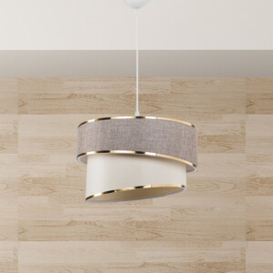 Φωτιστικό οροφής μονόφωτο Loopy pakoworld Ε27 μπεζ-λευκό Φ30x18εκ-147-000134