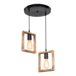 Φωτιστικό οροφής δίφωτο Isolate pakoworld Ε27 καρυδί Φ43x83εκ-147-000137