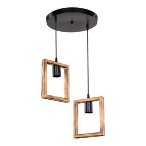 Φωτιστικό οροφής δίφωτο Isolate pakoworld Ε27 καρυδί Φ43x83εκ-147-000137