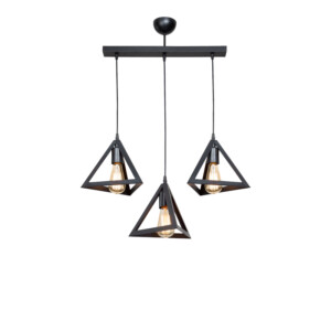 Φωτιστικό οροφής τρίφωτο Lich pakoworld pp σε μαύρη απόχρωση 60x24x75εκ-147-000168