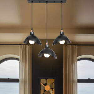 Φωτιστικό οροφής τρίφωτο Triha pakoworld pp σε μαύρη απόχρωση 60x22x90εκ-147-000172