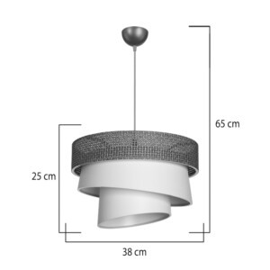 Φωτιστικό οροφής μονόφωτο Tazma pakoworld ύφασμα σε καφέ και κρεμ απόχρωση Φ38x65εκ-147-000175
