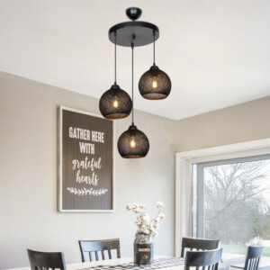 Φωτιστικό οροφής τρίφωτο PWL-0973 I pakoworld Ε27 μαύρο Φ35x18εκ-147-000182