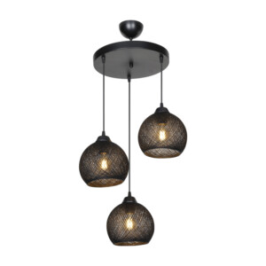 Φωτιστικό οροφής τρίφωτο PWL-0973 I pakoworld Ε27 μαύρο Φ35x18εκ-147-000182