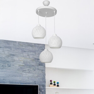 Φωτιστικό οροφής τρίφωτο PWL-0973 I pakoworld Ε27 σε λευκή απόχρωση Φ35x18εκ-147-000183