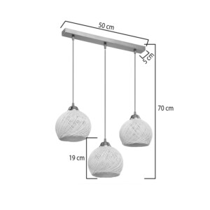 Φωτιστικό οροφής τρίφωτο PWL-0973 II pakoworld Ε27 χρυσό 50x18x85εκ-147-000186