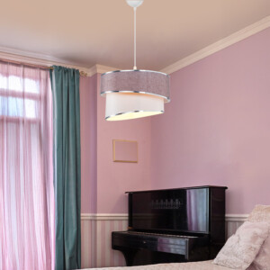 Φωτιστικό οροφής μονόφωτο Loopy pakoworld Ε27 μωβ-λευκό Φ30x18εκ-147-000193