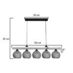 Φωτιστικό οροφής πεντάφωτο Salote pakoworld Ε27 σε καφέ-φυσική απόχρωση 100x18x24εκ-147-000197