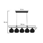 Φωτιστικό οροφής πεντάφωτο Salote pakoworld Ε27 σε καφέ-μαύρη απόχρωση 100x18x24εκ-147-000198