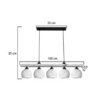 Φωτιστικό οροφής πεντάφωτο Salote pakoworld Ε27 σε καφέ-κρέμα απόχρωση 100x18x24εκ-147-000199