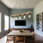 Φωτιστικό οροφής πεντάφωτο Lagoon pakoworld Ε27 σε καφέ απόχρωση 100x8.5x10.5εκ-147-000202