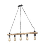 Φωτιστικό οροφής πεντάφωτο Lagoon pakoworld Ε27 σε καφέ απόχρωση 100x8.5x10.5εκ-147-000202