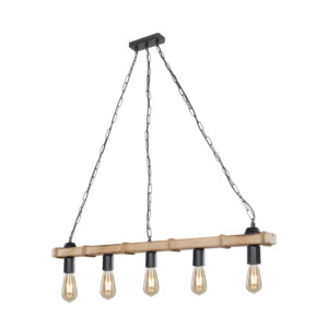 Φωτιστικό οροφής πεντάφωτο Lagoon pakoworld Ε27 σε καφέ απόχρωση 100x8.5x10.5εκ-147-000202