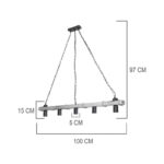 Φωτιστικό οροφής πεντάφωτο Lagoon pakoworld Ε27 σε καφέ απόχρωση 100x8.5x10.5εκ-147-000202