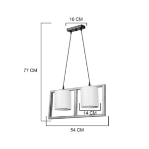 Φωτιστικό οροφής δίφωτο Sereda I pakoworld Ε14 σε καφέ-cream απόχρωση 54x14x27εκ-147-000204