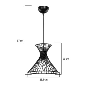 Φωτιστικό οροφής μονόφωτο Sonata pakoworld E27 σε μαύρη απόχρωση Φ25.5x23εκ-147-000205