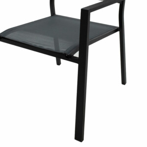 Πολυθρόνα Moly pakoworld αλουμίνιο μαύρο textilene ανθρακί-152-000001