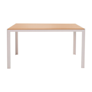 Τραπέζι Nares pakoworld αλουμίνιο λευκό-plywood φυσικό 140x80x72.5εκ-152-000004