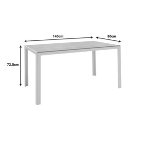 Τραπέζι Nares pakoworld αλουμίνιο λευκό-plywood φυσικό 140x80x72.5εκ-152-000004