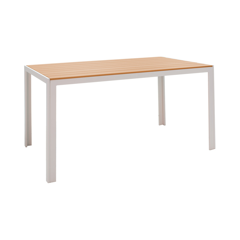 Τραπέζι Nares pakoworld αλουμίνιο λευκό-plywood φυσικό 140x80x72.5εκ-152-000004 Τραπέζι Nares pakoworld αλουμίνιο λευκό-plywood φυσικό 140x80x72.5εκ-152-000004