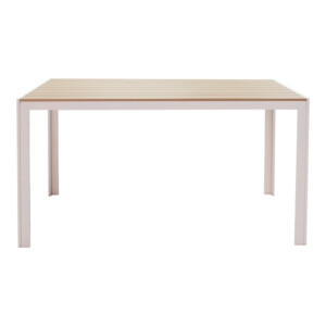 Τραπεζαρία Zacreta-Nares σετ 5τεμ pakoworld λευκό-φυσικό 140x80x72.5εκ-152-000006