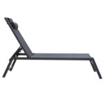 Ξαπλώστρα Kiara pakoworld αλουμίνιο-textilene ανθρακί στοιβαζόμενη-152-000012