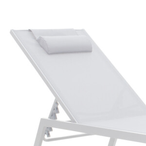 Ξαπλώστρα Kiara pakoworld αλουμίνιο λευκό-textilene μπεζ-152-000013