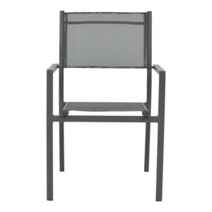 Πολυθρόνα Moly pakoworld  ανθρακί αλουμίνιο-textilene 61x56.5x87.5εκ-152-000022