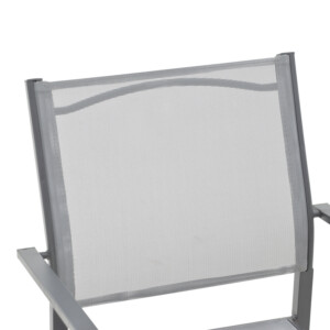 Πολυθρόνα Confidence pakoworld ανθρακί μέταλλο και γκρι textilene 54x54x86εκ-152-000026