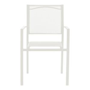 Πολυθρόνα Confidence pakoworld λευκό μέταλλο και λευκό textilene 54x54x86εκ-152-000027