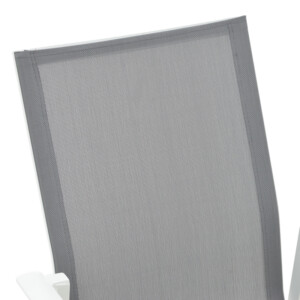 Πολυθρόνα κήπου Dashiell  pakoworld αλουμίνιο λευκό  textilene γκρι 71x58x94εκ-152-000049