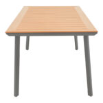 Τραπέζι Griffith pakoworld ανθρακί αλουμίνιο και plywood σε φυσική απόχρωση 160x90x74εκ-152-000052