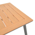 Τραπέζι Griffith pakoworld ανθρακί αλουμίνιο και plywood σε φυσική απόχρωση 160x90x74εκ-152-000052