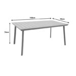 Τραπέζι Griffith pakoworld ανθρακί αλουμίνιο και plywood σε φυσική απόχρωση 160x90x74εκ-152-000052