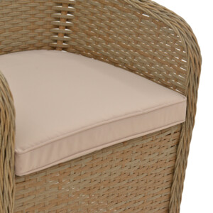 Πολυθρόνα κήπου Hadrian pakoworld rattan καφέ- textilene μπεζ 57x70x85εκ-152-000053